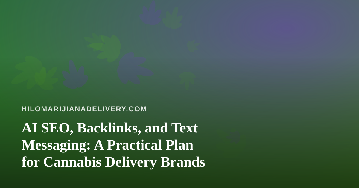 AI SEO, Backlinks, and Text Messaging: A Practical Plan for Cannabis Delivery Brands