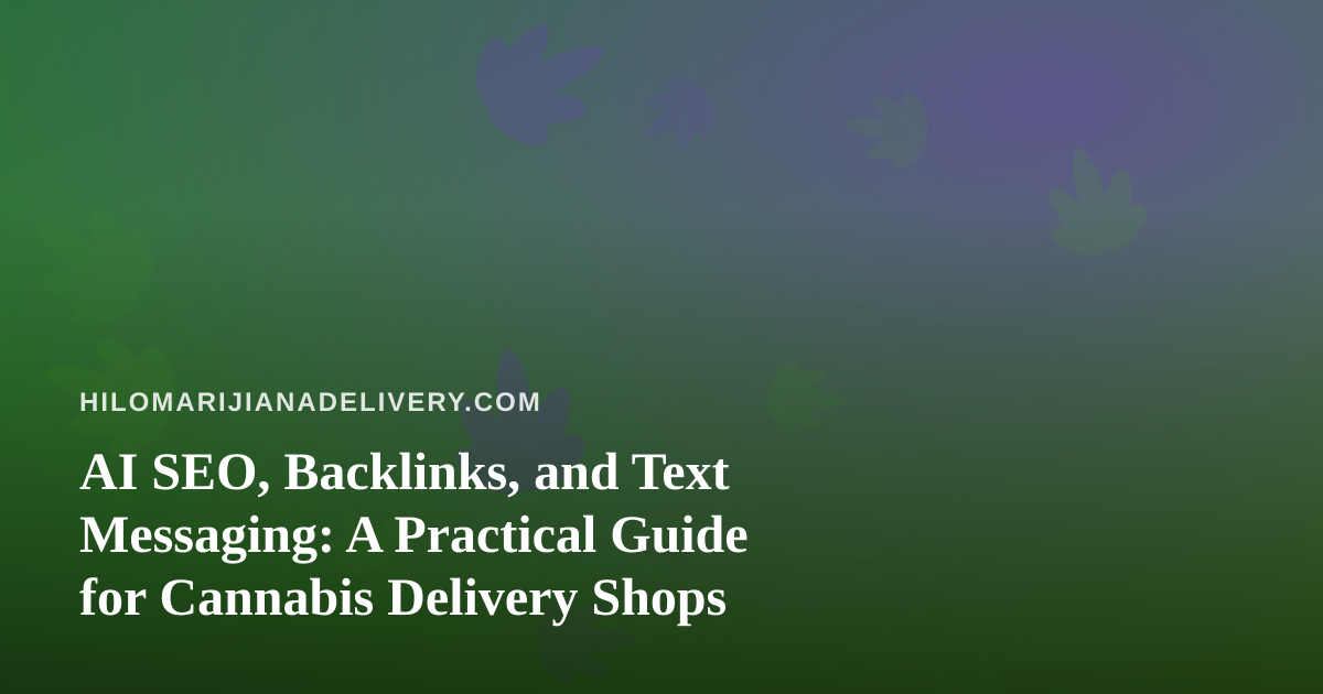AI SEO, Backlinks, and Text Messaging: A Practical Guide for Cannabis Delivery Shops