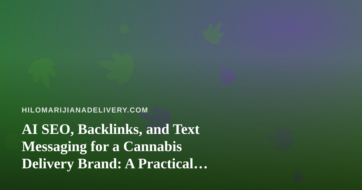 AI SEO, Backlinks, and Text Messaging for a Cannabis Delivery Brand: A Practical Plan