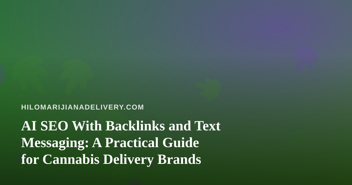 AI SEO With Backlinks and Text Messaging: A Practical Guide for Cannabis Delivery Brands