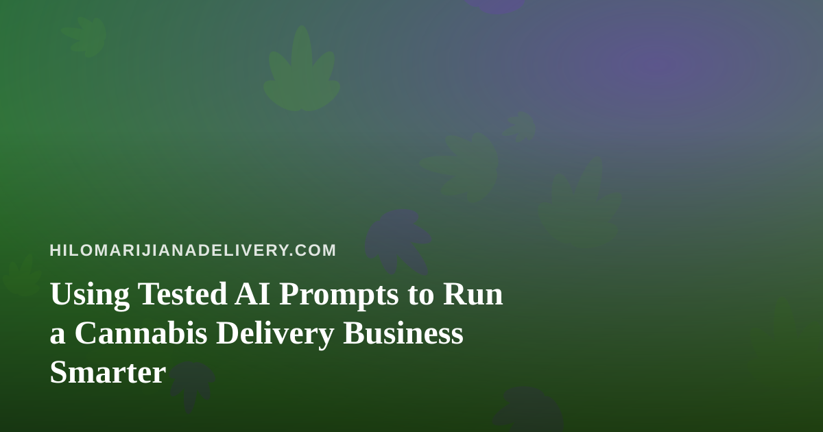 Using Tested AI Prompts to Run a Cannabis Delivery Business Smarter