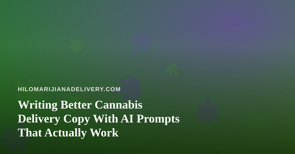 Writing Better Cannabis Delivery Copy With AI Prompts That Actually Work